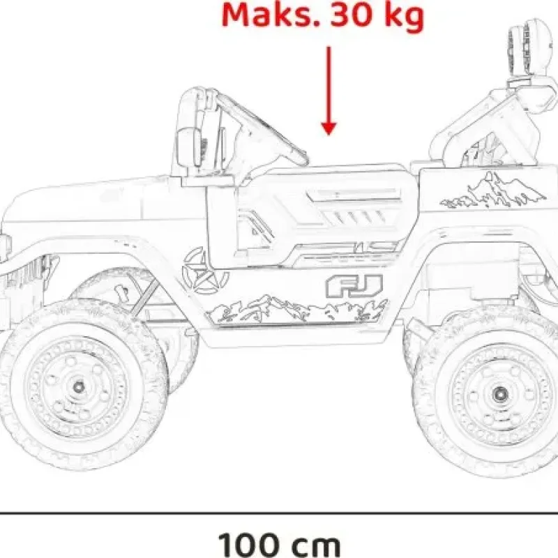 Дитяча акумуляторна машинка Toyota FJ Cruiser Чорна