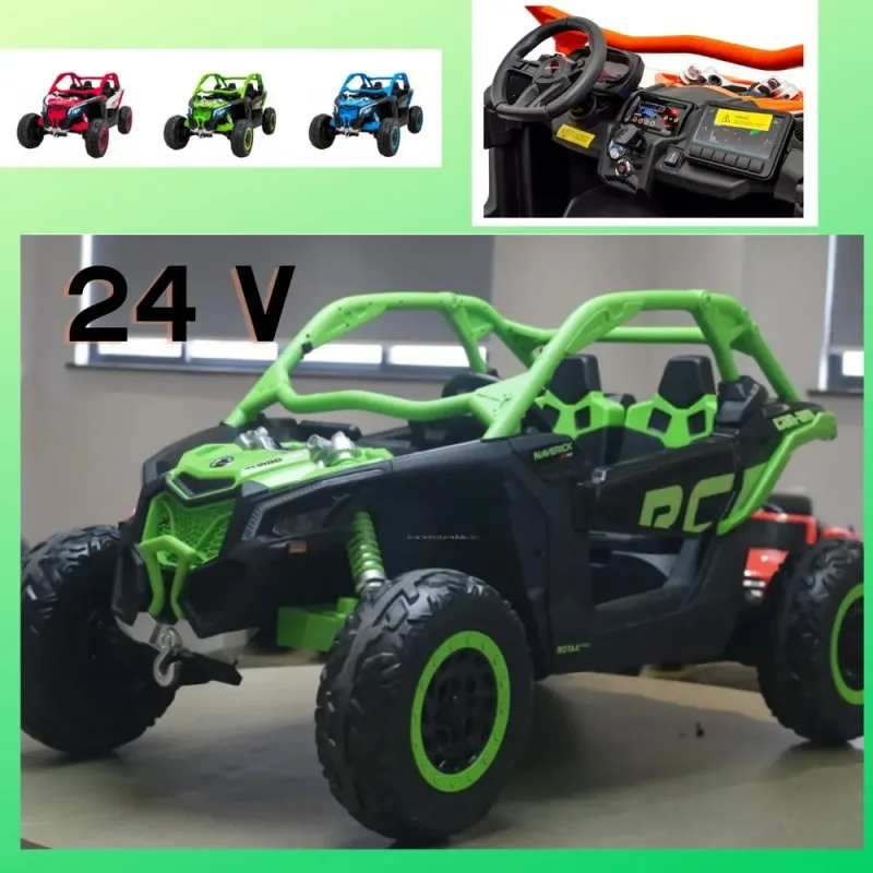 Дитяча акумуляторна машинка Баггі Maverick Turbo RR Green Дитяча акумуляторна машинка Баггі Maverick Turbo RR Green