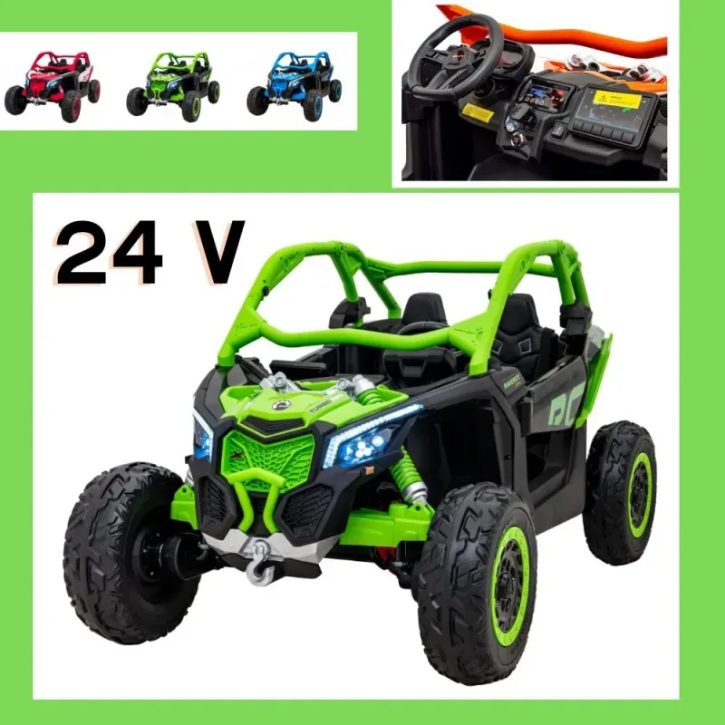 Дитяча акумуляторна машинка Баггі Maverick Turbo RR Green Дитяча акумуляторна машинка Баггі Maverick Turbo RR Green