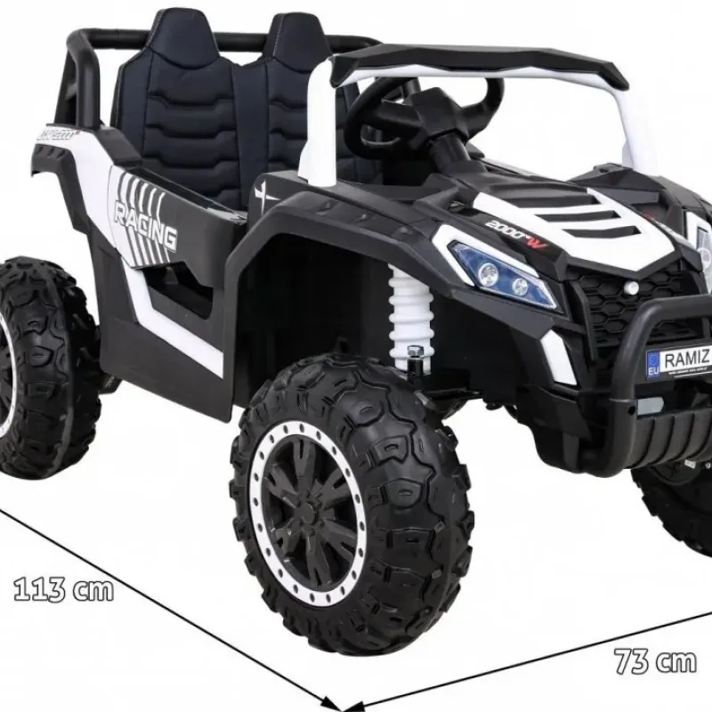 Дитяча акумуляторна машинка Баггі UTV 2000M Racing Battery Car, біла Дитяча акумуляторна машинка Баггі UTV 2000M Racing Battery Car, біла