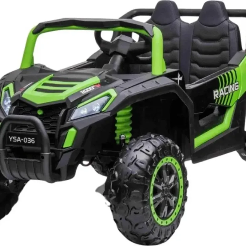 Дитяча акумуляторна машинка Баггі UTV 2000M Racing, зелена Дитяча акумуляторна машинка Баггі UTV 2000M Racing, зелена