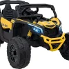 Дитячий акумуляторний квадроцикл CAN-AM Maverick Жовтий