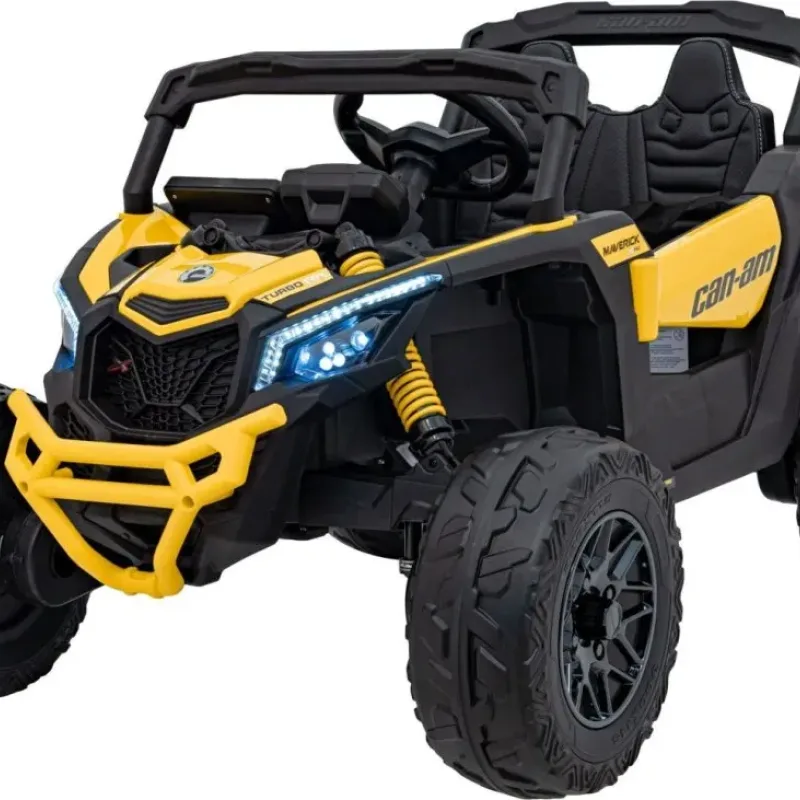 Дитячий акумуляторний квадроцикл CAN-AM Maverick Жовтий