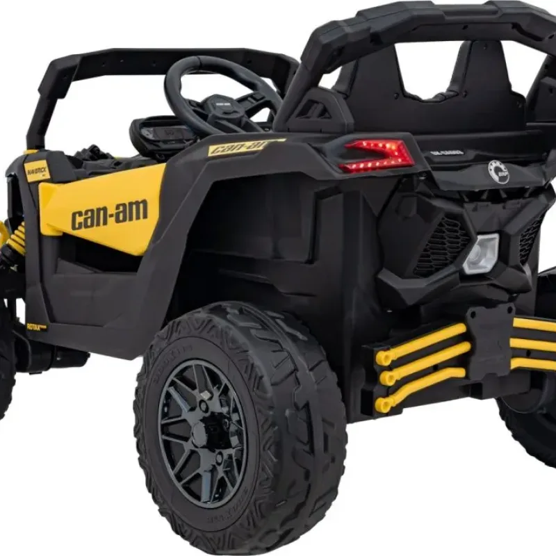 Дитячий акумуляторний квадроцикл CAN-AM Maverick Жовтий