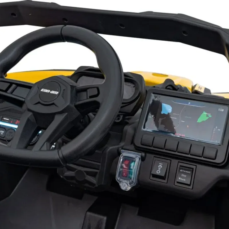 Дитячий акумуляторний квадроцикл CAN-AM Maverick Жовтий