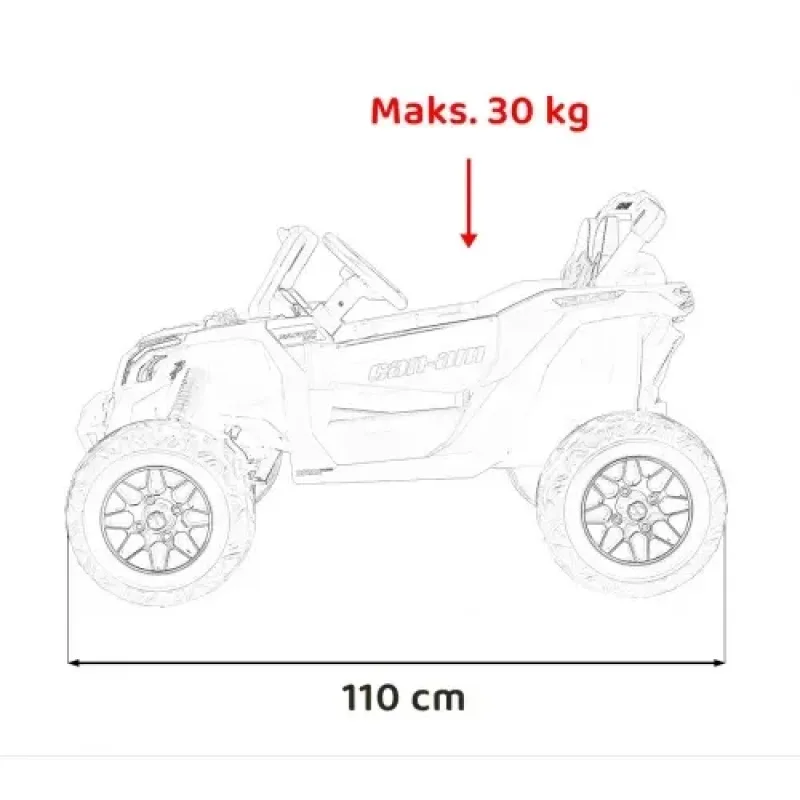 Дитячий акумуляторний квадроцикл CAN-AM Maverick Чорний