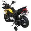 Дитячий акумуляторний мотоцикл BMW F850 GS Жовтий + Опорні колеса + Аудіо LED + Free Start + EVA
