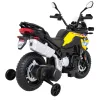 Дитячий акумуляторний мотоцикл BMW F850 GS Жовтий + Опорні колеса + Аудіо LED + Free Start + EVA