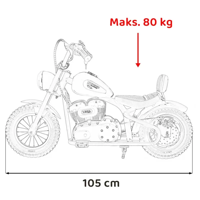 Дитячий акумуляторний мотоцикл Motor Speed Power червоний Дитячий акумуляторний мотоцикл Motor Speed Power червоний