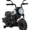 Дитячий акумуляторний мотоцикл Чоппер FASTER Білий + FM Радіо + Аудіо панель + LED