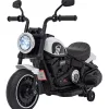 Дитячий акумуляторний мотоцикл Чоппер FASTER Білий + FM Радіо + Аудіо панель + LED