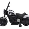 Дитячий акумуляторний мотоцикл Чоппер FASTER Білий + FM Радіо + Аудіо панель + LED