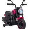 Дитячий акумуляторний мотоцикл Чоппер FASTER Рожевий + FM радіо + Аудіо панель + LED