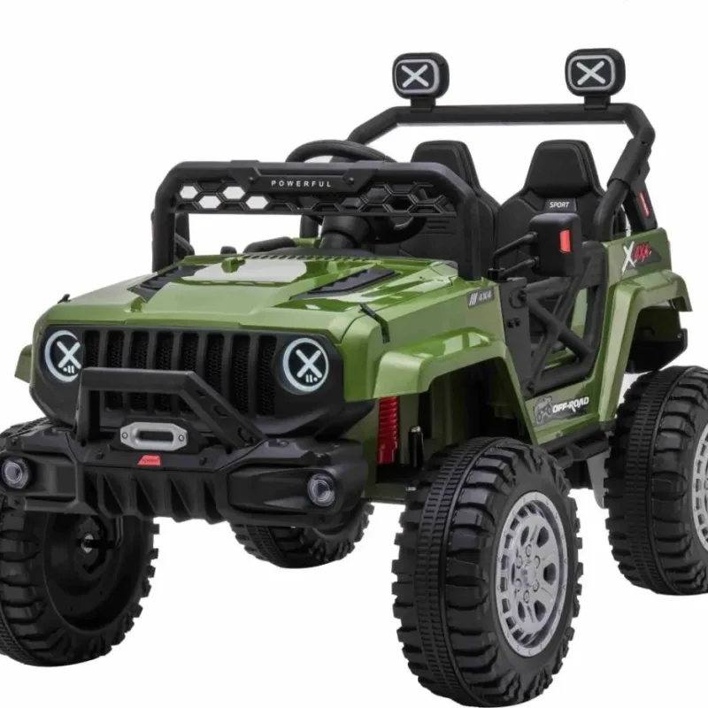 Дитячий акумуляторний позашляховик OFF ROAD Зелений