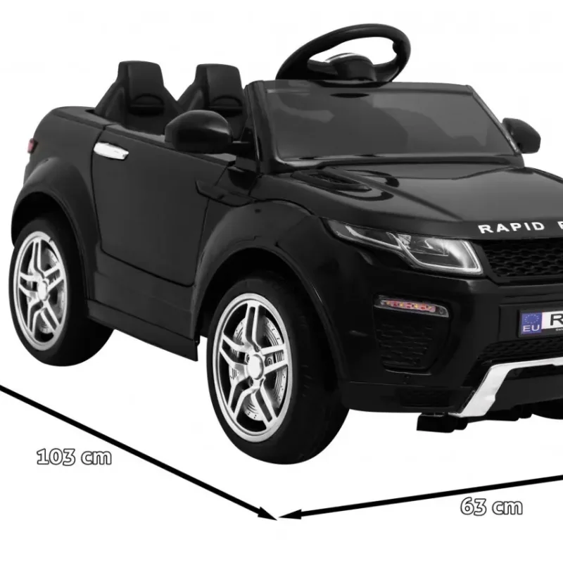 Дитячий електромобіль Rapid Racer Black + Пульт + Вільний старт + EVA + MP3 LED Дитячий електромобіль Rapid Racer Black + Пульт + Вільний старт + EVA + MP3 LED