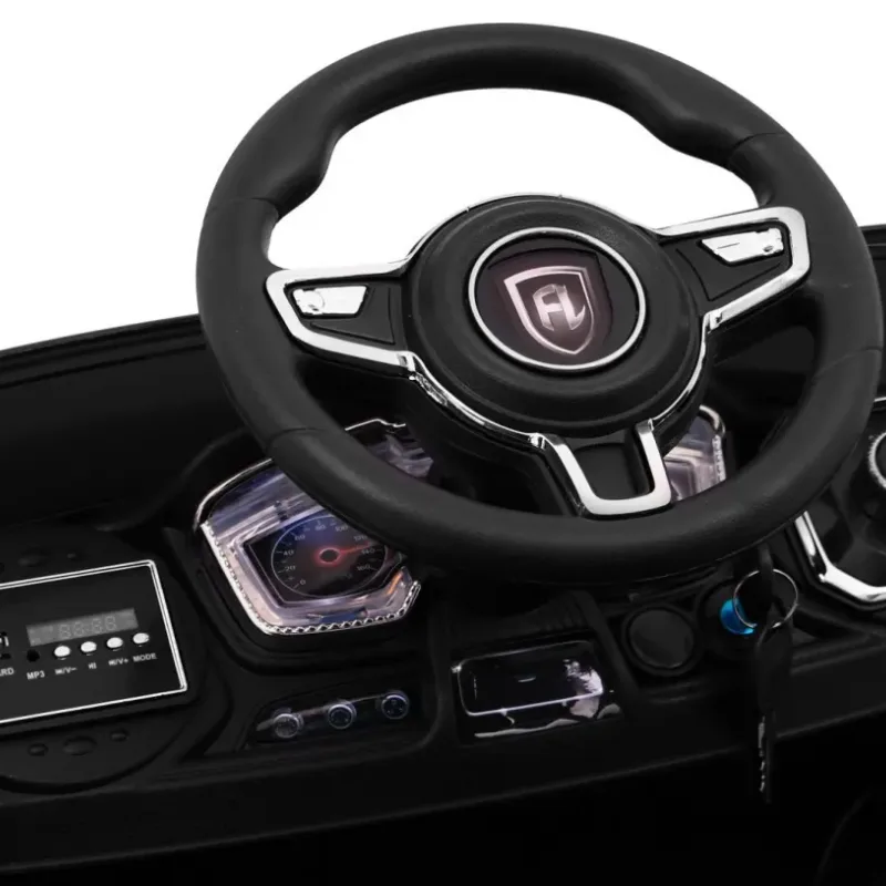 Дитячий електромобіль Rapid Racer Black + Пульт + Вільний старт + EVA + MP3 LED