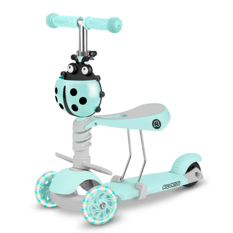 Дитячий самокат триколісний Ricokids Buggy м'ятний