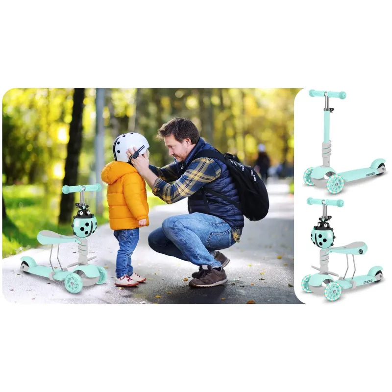 Дитячий самокат триколісний Ricokids Buggy м'ятний