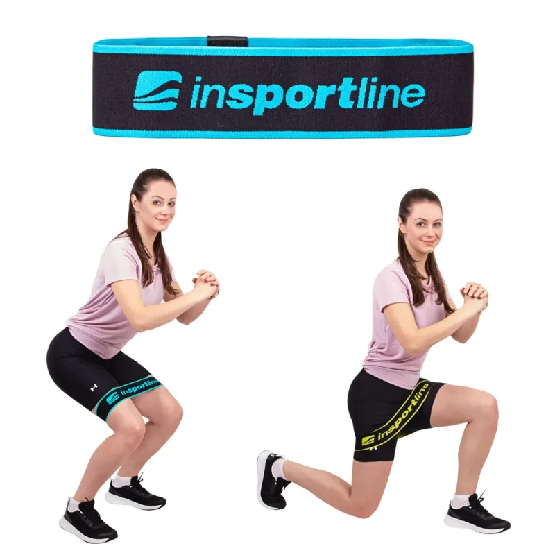 Стрічка-еспандер для вправ inSPORTline Hiplop M чорно-синя