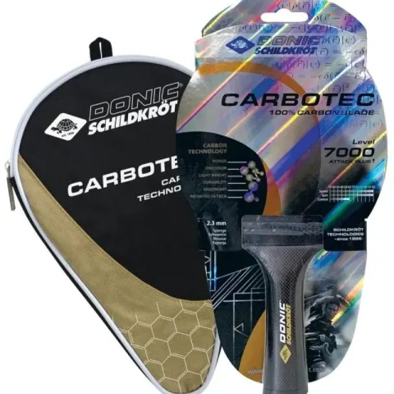Ракетка для настільного тенісу DONIC CarboTec 7000, чорно-червона