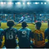 Ворота футбольні Neo‑Sport Dots NS‑473 300 х 200 х 120 см, чорно-червоні