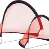 Ворота футбольні Pure2Improve POP-UP 120 x 86 см, чорно-червоні