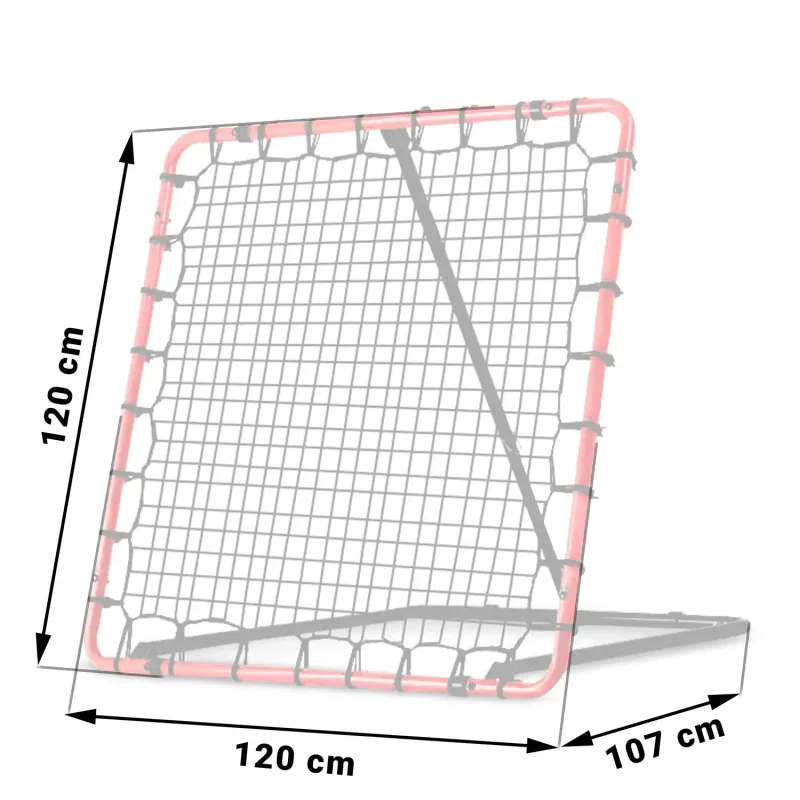 Сітка тренувальна для футболу Neo-Sport NS-491 Rebounder 120 x 120 х 107 см, червона