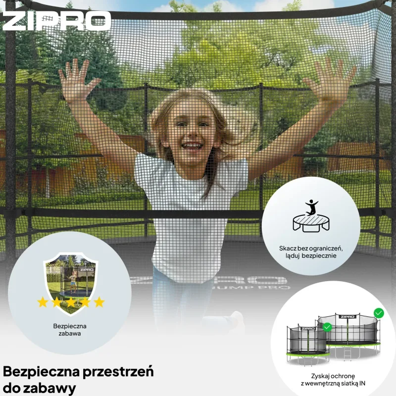 Батут Zipro Jump Pro із внутрішньою сіткою 8FT (252 см) Батут Zipro Jump Pro із внутрішньою сіткою 8FT (252 см)