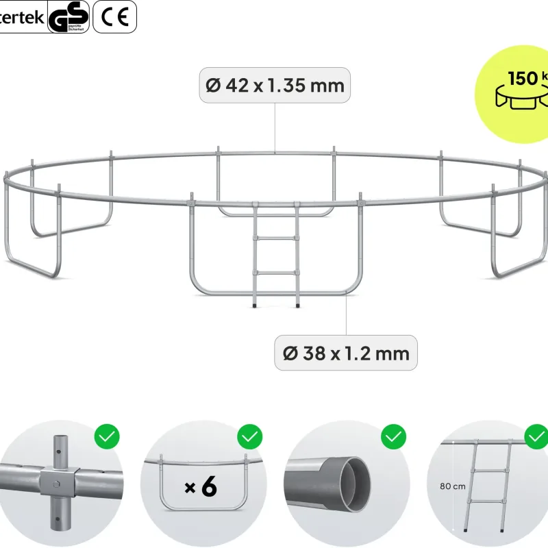 Батут Zipro Jump Pro Premium із внутрішньою сіткою 16FT (496 см)