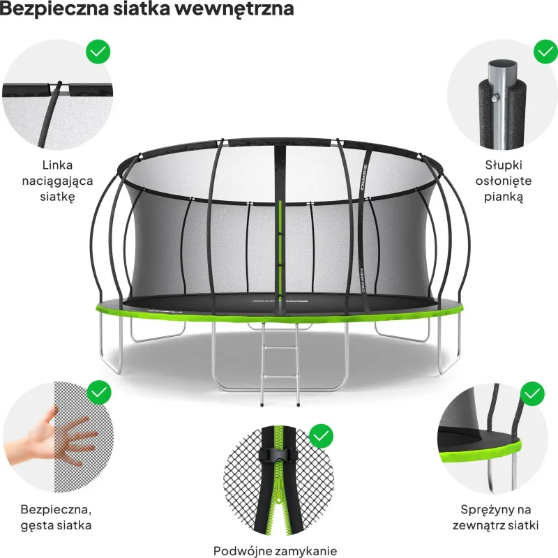 Батут Zipro Jump Pro Premium із внутрішньою сіткою 16FT (496 см)