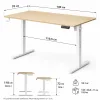 Комп'ютерний стіл SENSE7 NOJO LIGHT 140×70 см з електричним регулюванням висоти, світло-коричнево-білий Комп'ютерний стіл SENSE7 NOJO LIGHT 140×70 см з електричним регулюванням висоти, світло-коричнево-білий