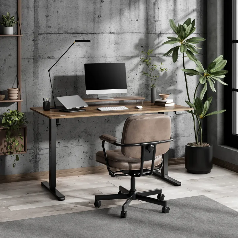 Комп'ютерний стіл SENSE7 NOJO LIGHT 140×70 см з електричним регулюванням висоти, темно-коричневий Комп'ютерний стіл SENSE7 NOJO LIGHT 140×70 см з електричним регулюванням висоти, темно-коричневий