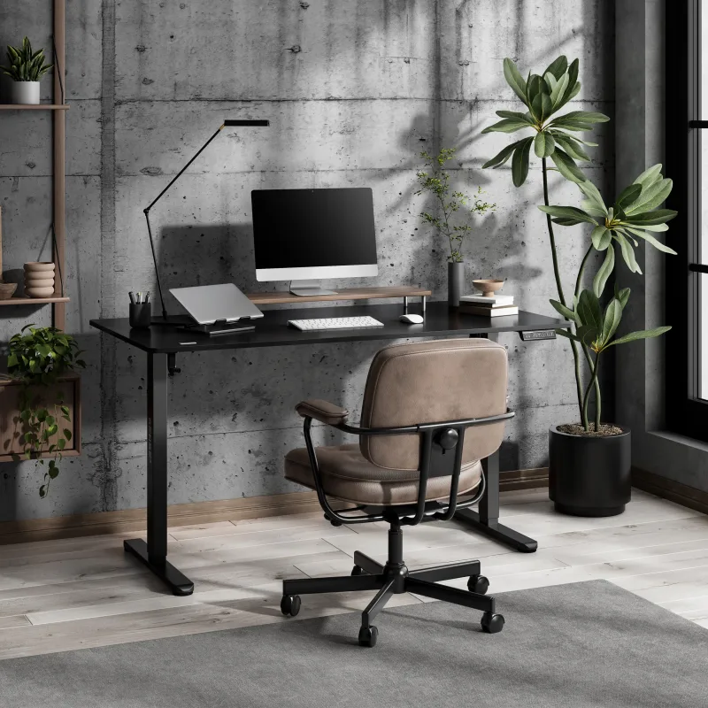 Комп'ютерний стіл SENSE7 NOJO LIGHT 140×70 см з електричним регулюванням висоти, чорний