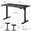 Комп'ютерний стіл SENSE7 NOJO LIGHT 140×70 см з електричним регулюванням висоти, чорний