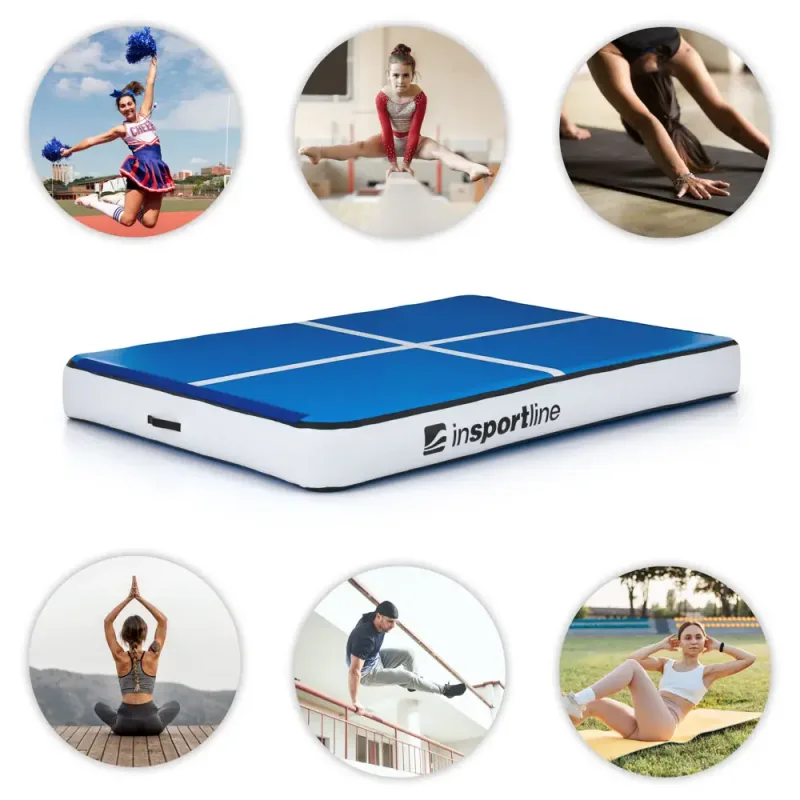 Килимок надувний inSPORTline Aircase 200x140 см, біло-синій Килимок надувний inSPORTline Aircase 200x140 см, біло-синій