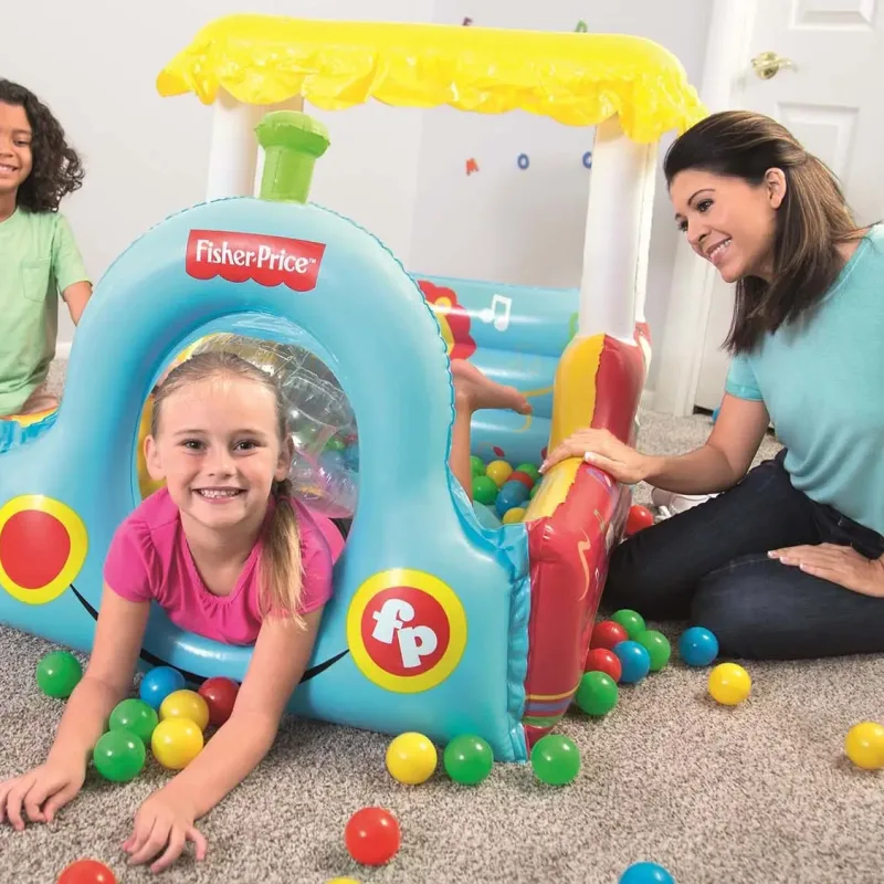Манеж-поїзд + м'ячі Fisher-Price Bestway 93537, 132 x 94 x 89 см - різнокольоровий