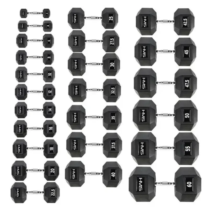 Гантель шестигранна HMS HEX PRO, 30 кг