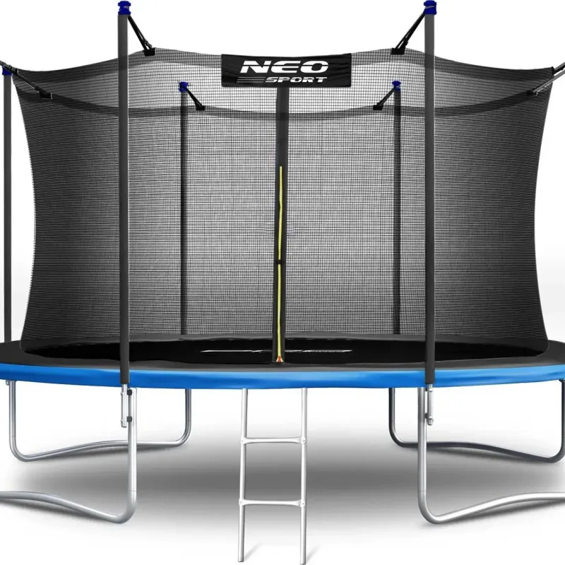 Батут Neo-Sport з внутрішньою сіткою 15 футів 465 см чорно-синій
