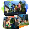 Батут Neo-Sport з внутрішньою сіткою 15 футів 465 см чорно-синій