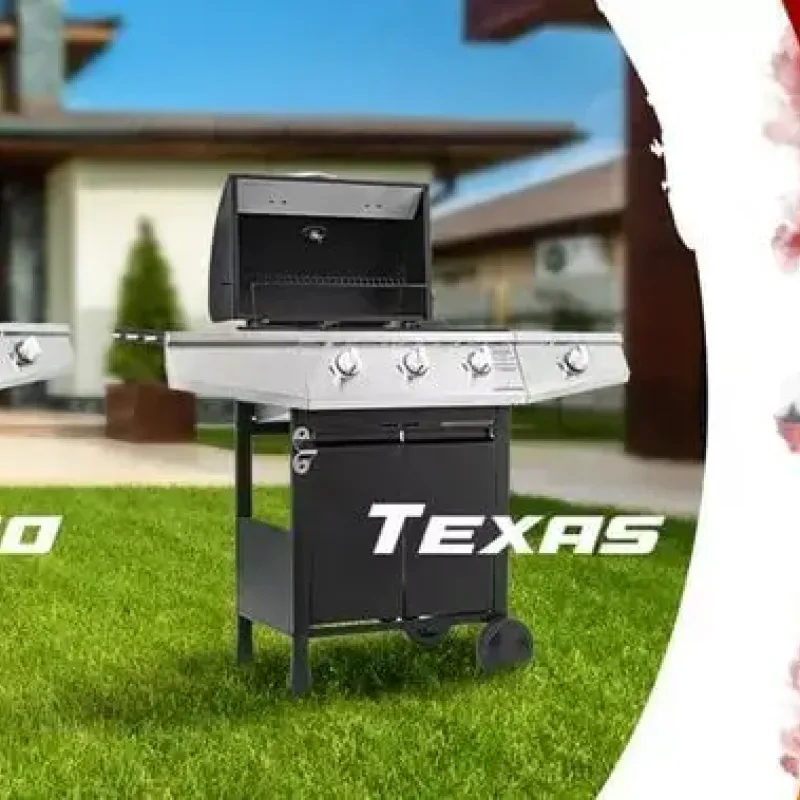 Газовий садовий гриль Lehmann Texas 2 кВт 33,5 см x 53 см