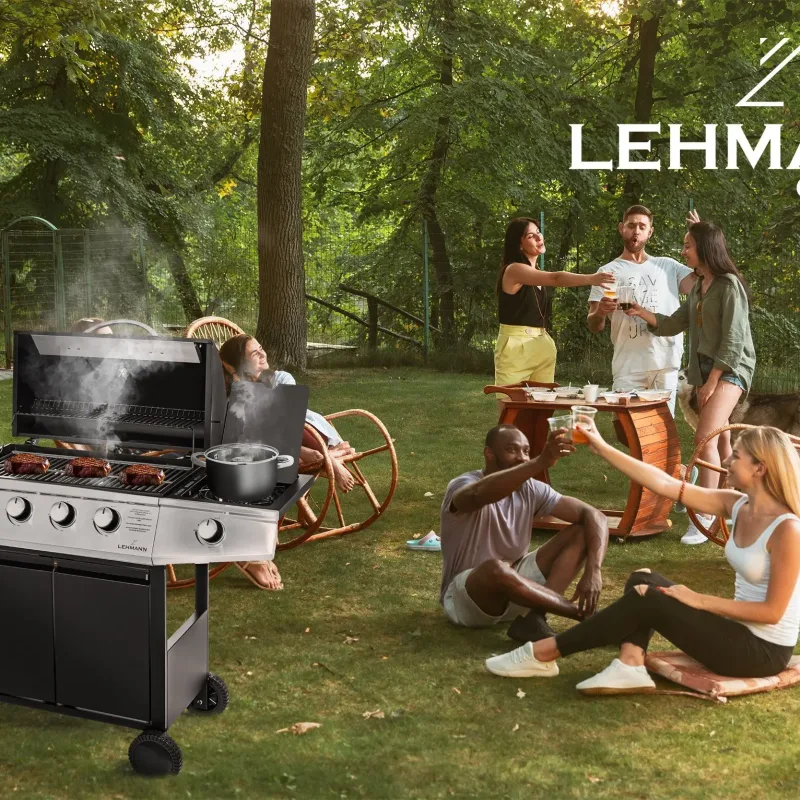 Газовий садовий гриль Lehmann Ohio 9,3 кВт 33,5 см x 61 см