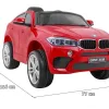 Дитяча акумуляторна машинка BMW X6M Червона