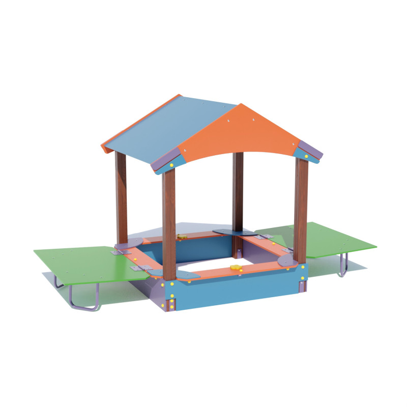 Пісочний дворик "Будиночок" з кришкою DIO210.1, 179, 167, 192, 147