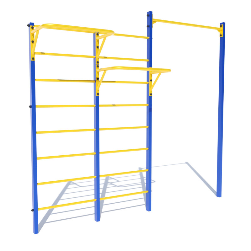 Шведська стінка подвійна з двома турниками DIO637