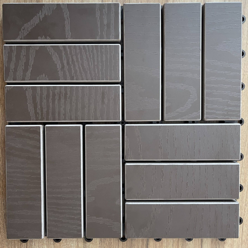 Садова плитка з ПВХ пластику коричнева (1 шт) BRI-104.14