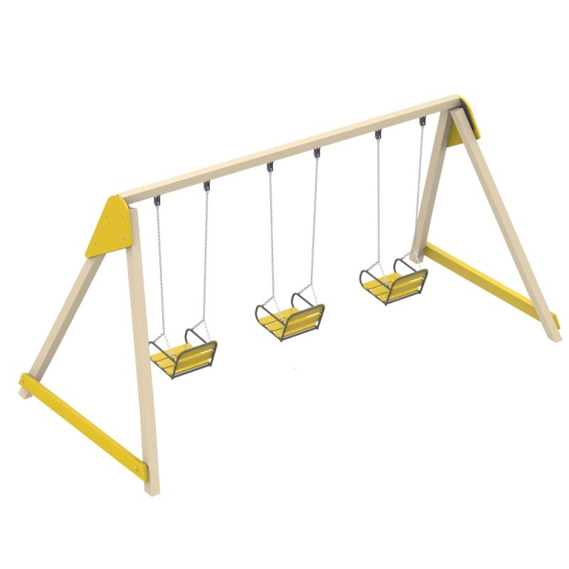 Гойдалка Villa Wood Triple KIDIGO - Сидіння Rubber