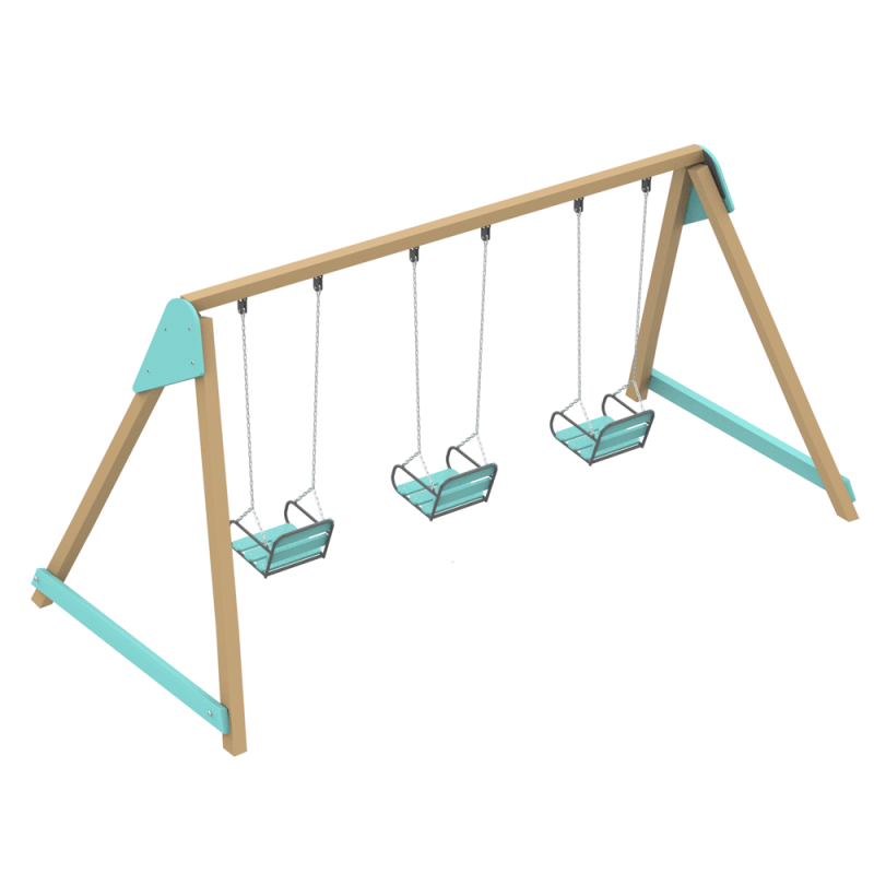 Гойдалка Villa Wood Triple KIDIGO - Сидіння Rubber