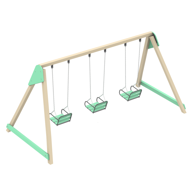Гойдалка Villa Wood Triple KIDIGO - Сидіння Rubber